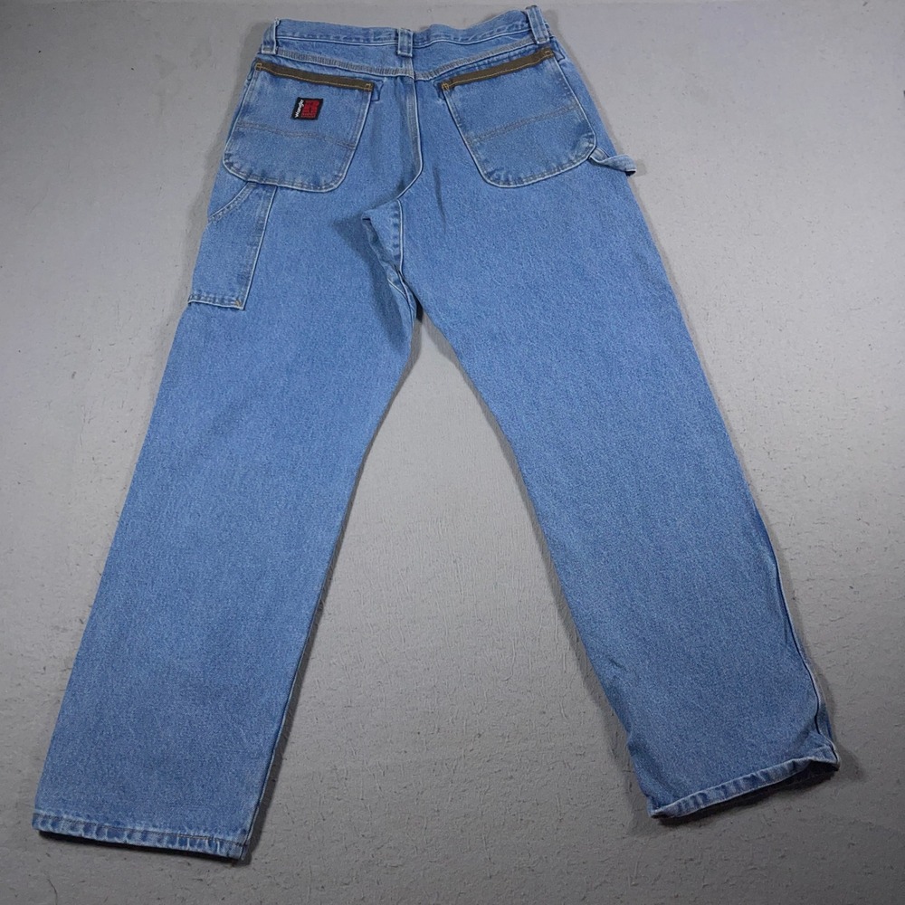 Wrangler Rugged Wear Jeans Men's 32x32 Denim Carpenter Utility Pants Light Wash - Picture 10 of 11